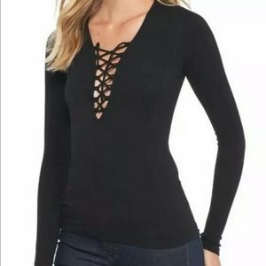 Free People Black Layering top stretch in excellent condition